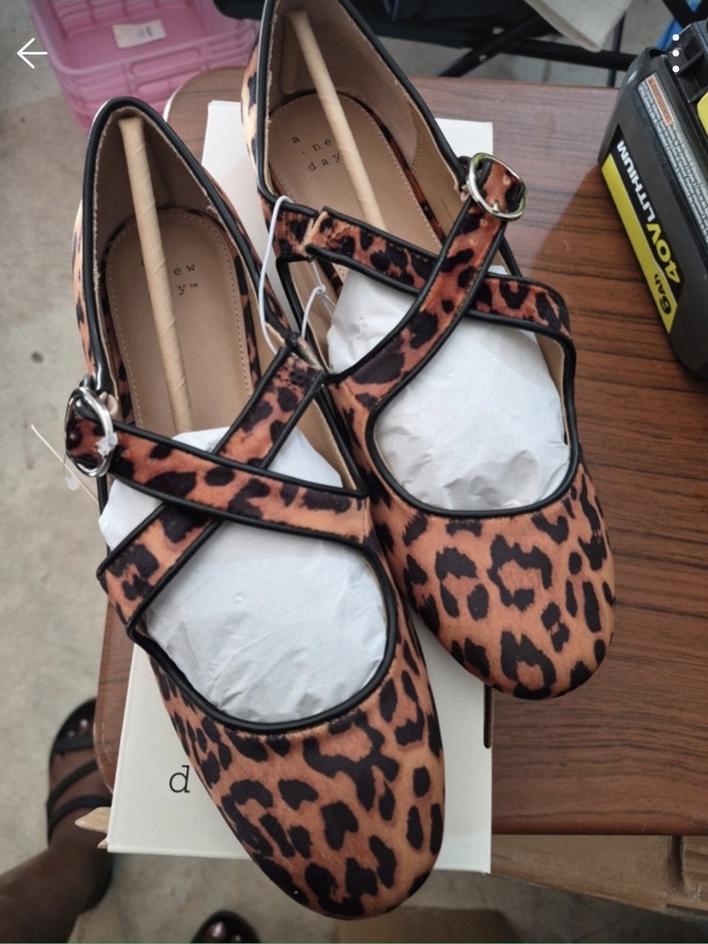 a new day Leopard Print Mary Jane Flats in tan and black